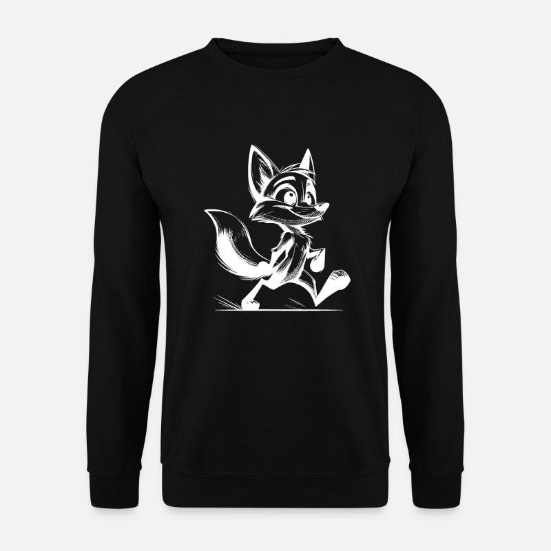 Dessin du petit renard coquin - Sweat-shirt Unisexe - noir