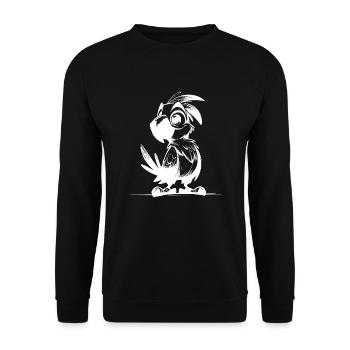 Cute Kids Pencil Parrot Drawing - Unisex Sweatshirt - black - Front - Alina (178cm) & Michal (187cm)
