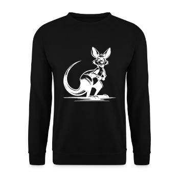 Australian smiling kangaroo - Unisex Sweatshirt - black - Front - Alina (178cm) & Michal (187cm)