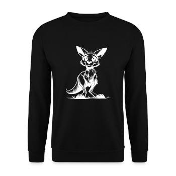 Little Kids Kangaroo Baby Drawing Sketch - Unisex Sweatshirt - black - Front - Alina (178cm) & Michal (187cm)