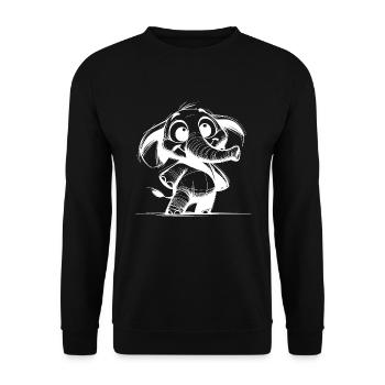 Bébé éléphant pour enfants avec une énorme trompe - Sweat-shirt Unisexe - noir - Devant - Alina (178cm) & Michal (187cm)