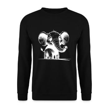 Cute elephant baby with big ears - Unisex Sweatshirt - black - Front - Alina (178cm) & Michal (187cm)