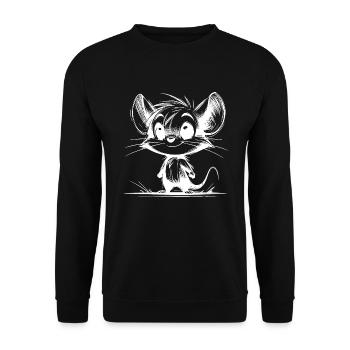 Niedliche Kinder Baby Maus - Unisex Pullover - Schwarz - Vorne - Alina (178cm) & Michal (187cm)