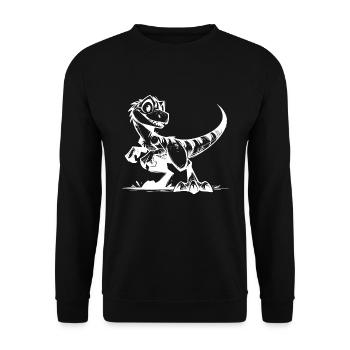 Little Raptor Kids Baby Dino Sketch - Unisex Sweatshirt - black - Front - Alina (178cm) & Michal (187cm)