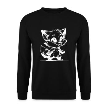 Süsser Baby Kinder Fuchs Bleistift Skizze - Unisex Pullover - Schwarz - Vorne - Alina (178cm) & Michal (187cm)