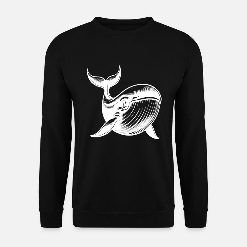 Kinder Baby Blauwal mit großen Augen - Unisex Pullover - Schwarz