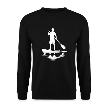 Paddle Enthusiasm Stand Up Paddling - Unisex Sweatshirt - black - Front - Alina (178cm) & Michal (187cm)