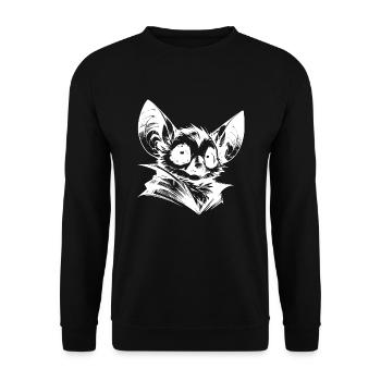 Niedliches Fledermaus Baby Kinder Bleistiftskizze - Unisex Pullover - Schwarz - Vorne - Alina (178cm) & Michal (187cm)