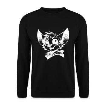 Witzige Kinder Fledermaus Vampir Zeichnung - Unisex Pullover - Schwarz - Vorne - Alina (178cm) & Michal (187cm)