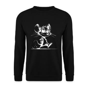 Smiling Kids Mouse Pencil Sketch - Unisex Sweatshirt - black - Front - Alina (178cm) & Michal (187cm)
