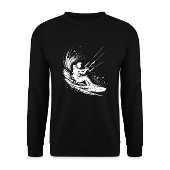Kite Surfer Splash Water Splash without Kite - Unisex Sweatshirt - black - Front - Alina (178cm) & Michal (187cm)