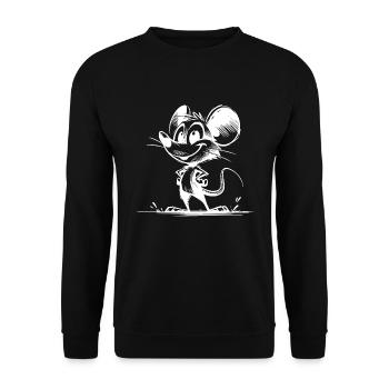 Baby Mouse Kids Pencil Sketch - Unisex Sweatshirt - black - Front - Alina (178cm) & Michal (187cm)