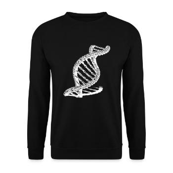 Geschwungene DNA Kette Außergewöhnliche Ketten - Unisex Pullover - Schwarz - Vorne - Alina (178cm) & Michal (187cm)