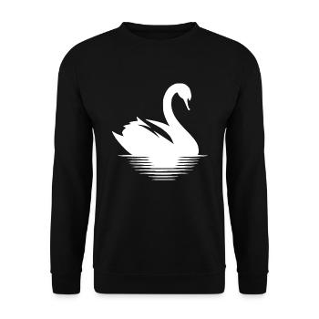 Stolzer Schwan Wasservogel Portrait - Unisex Pullover - Schwarz - Vorne - Alina (178cm) & Michal (187cm)