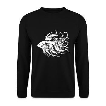 Eleganter Kampffisch wunderschöner Labyrinthfisch - Unisex Pullover - Schwarz - Vorne - Alina (178cm) & Michal (187cm)