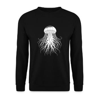 Grande méduse peigne venimeuse flottante Méduse - Sweat-shirt Unisexe - noir - Devant - Alina (178cm) & Michal (187cm)