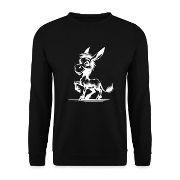 Petit âne aux longues oreilles dessin au crayon - Sweat-shirt Unisexe - noir - Devant - Alina (178cm) & Michal (187cm)