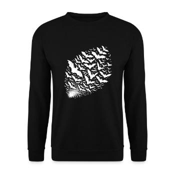 Riesiger Fledermaus Schwarm von Fledermäusen - Unisex Pullover - Schwarz - Vorne - Alina (178cm) & Michal (187cm)