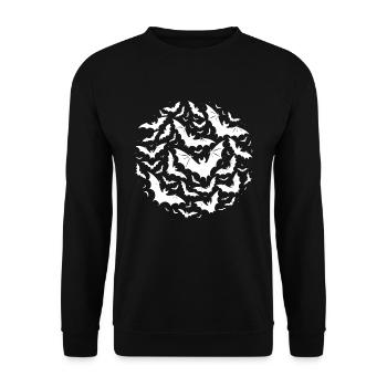 Many bats fly in a swarm - Unisex Sweatshirt - black - Front - Alina (178cm) & Michal (187cm)