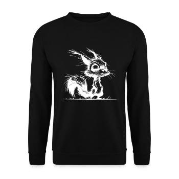 Croquis au crayon de bébé écureuil fatigué - Sweat-shirt Unisexe - noir - Devant - Alina (178cm) & Michal (187cm)