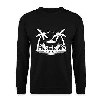 La vie de fête sur la plage, les vacances et les palmiers au bord de la mer - Sweat-shirt Unisexe - noir - Devant - Alina (178cm) & Michal (187cm)