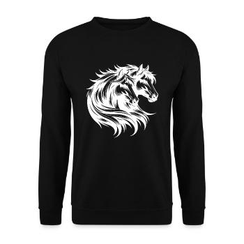 Portrait de cheval deux chevaux élégant belle crinière - Sweat-shirt Unisexe - noir - Devant - Alina (178cm) & Michal (187cm)