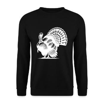 Large turkey with huge plumage - Unisex Sweatshirt - black - Front - Alina (178cm) & Michal (187cm)