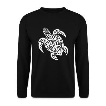 Cute Water Turtle Tribal Tattoo Style - Unisex Sweatshirt - black - Front - Alina (178cm) & Michal (187cm)