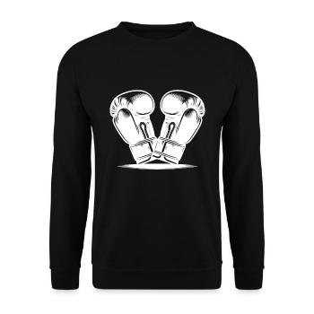 Boxing gloves ready for the next boxing match - Unisex Sweatshirt - black - Front - Alina (178cm) & Michal (187cm)