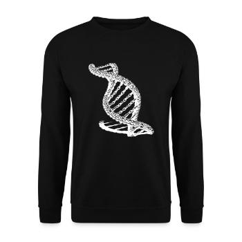 Ungewöhnliche Ketten DNA Kette - Unisex Pullover - Schwarz - Vorne - Alina (178cm) & Michal (187cm)