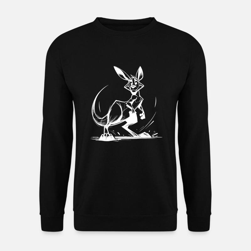 Australian Kangaroo Pencil Drawing - Unisex Sweatshirt - black