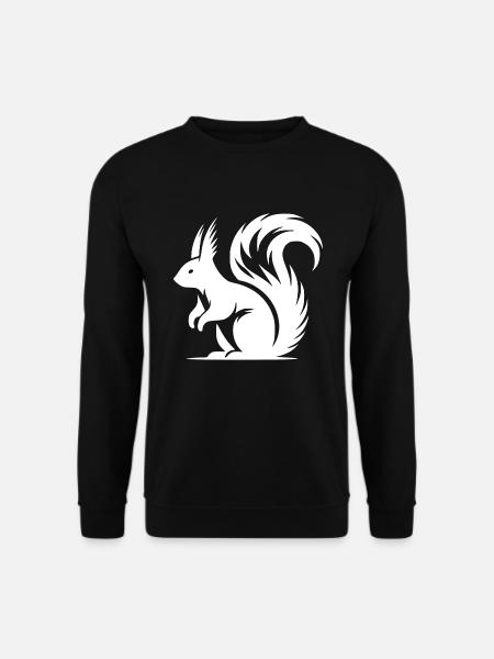 Cute Squirrel Tattoo Style Drawing - Unisex Sweatshirt - black