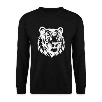 Tattoo Tigerkopf - Unisex Pullover - Schwarz - Vorne - Alina (178cm) & Michal (187cm)