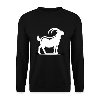 Style de tatouage de portrait de chèvre avec des cornes - Sweat-shirt Unisexe - noir - Devant - Alina (178cm) & Michal (187cm)