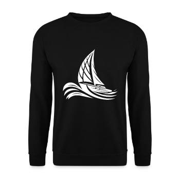 Voilier sur le cap dans les grosses vagues - Sweat-shirt Unisexe - noir - Devant - Alina (178cm) & Michal (187cm)