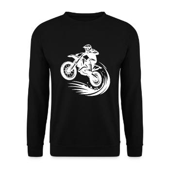 Off-Road Machine in Jump Hobby Motorsport - Unisex Sweatshirt - black - Front - Alina (178cm) & Michal (187cm)