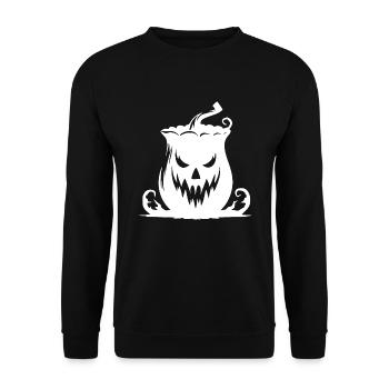 Magic pumpkin lantern with a cheeky grin - Unisex Sweatshirt - black - Front - Alina (178cm) & Michal (187cm)