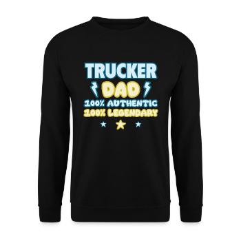 Trucker Dad, Father's Day Gift, Legendary - Unisex Sweatshirt - black - Front - Alina (178cm) & Michal (187cm)