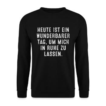 Lass Mich In Ruhe Geh Mir Nicht Auf Die Nerven - Unisex Pullover - Schwarz - Vorne - Alina (178cm) & Michal (187cm)