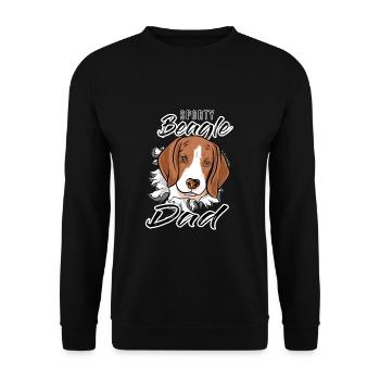Sportlicher Beagle Vater Geschenk Welpen - Unisex Pullover - Schwarz - Vorne - Alina (178cm) & Michal (187cm)