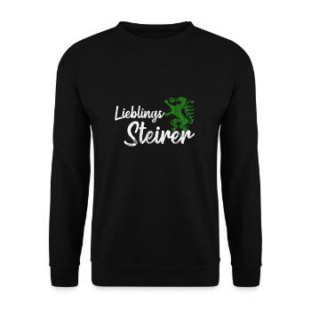 Lieblings Steirer Steiermark Motiv lustig Geschenk - Unisex Pullover - Schwarz - Vorne - Alina (178cm) & Michal (187cm)