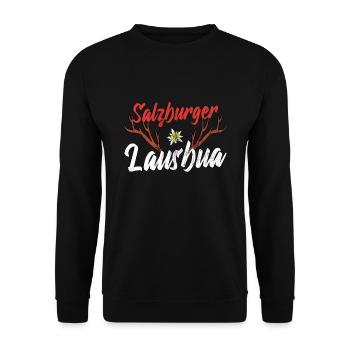 Salzburger Motiv Lausbub Männer Geschenk Salzburg - Unisex Pullover - Schwarz - Vorne - Alina (178cm) & Michal (187cm)