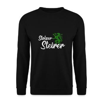 Stolzer Steirer Steiermark Motiv Mann Junge - Unisex Pullover - Schwarz - Vorne - Alina (178cm) & Michal (187cm)