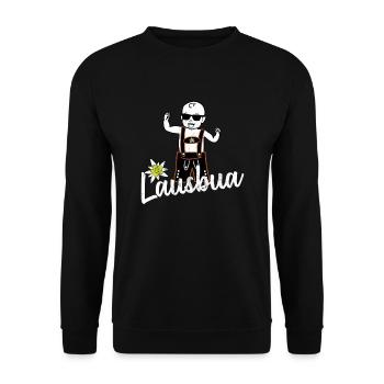 Lausbua Baby Motiv für Männer und Jungen lustig - Unisex Pullover - Schwarz - Vorne - Alina (178cm) & Michal (187cm)