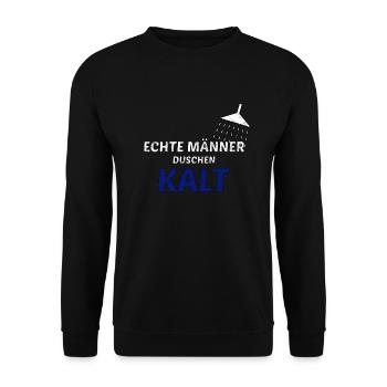 Kalte Dusche Kälte Eis Schnee Geschenkidee Iceman - Unisex Pullover - Schwarz - Vorne - Alina (178cm) & Michal (187cm)
