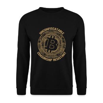 Bitcoin Unconfiscatable I BTC Censorship Resistant - Unisex Sweatshirt - black - Front - Alina (178cm) & Michal (187cm)