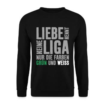 LIEBE KENNT KEINE LIGA ABSTIEG BREMEN - Unisex Pullover - Schwarz - Vorne - Alina (178cm) & Michal (187cm)