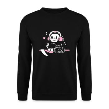 Cute Grim Reaper prenant une pause - Sweat-shirt Unisexe - noir - Devant - Alina (178cm) & Michal (187cm)