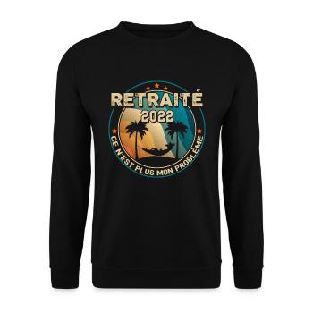 Retraité Homme 2022 Expression Retraite - Sweat-shirt Unisexe - noir - Devant - Alina (178cm) & Michal (187cm)