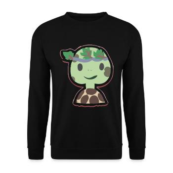 Mimi, die Schildkröte - Unisex Pullover - Schwarz - Vorne - Alina (178cm) & Michal (187cm)